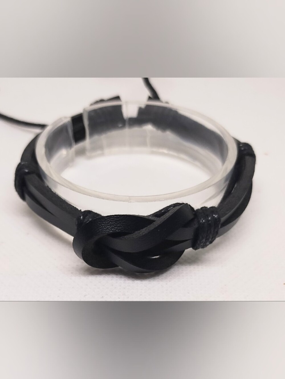 Men's Bracelet Leather Braided Black Jewelry New G22